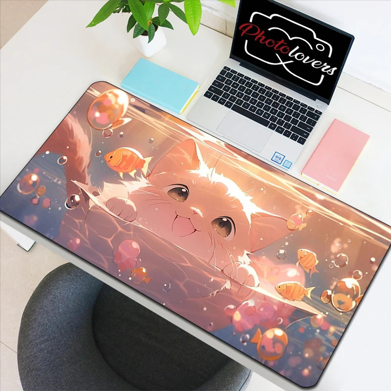 Tapis de Souris Gaming Anime Chat Kawaii — XXL, 19 Designs, 8 Tailles