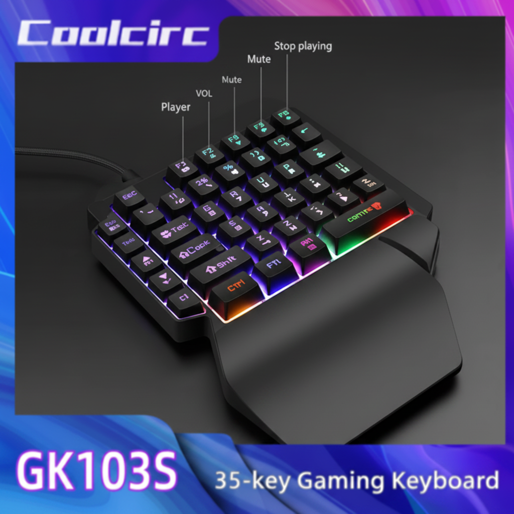 Clavier Gaming Une Main RGB GK103S