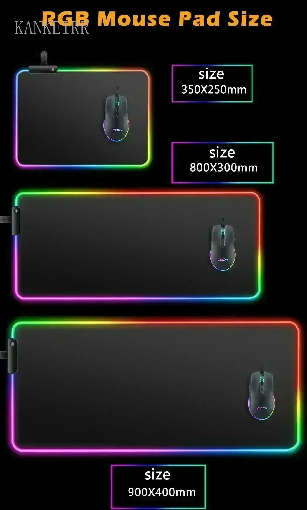 XXL Large PC Gamer Keyboard Desk Mat 900X400 RGB Alienware Gaming Mouse Pad LED Computer Accessories Tapis De Souris Mousepads
