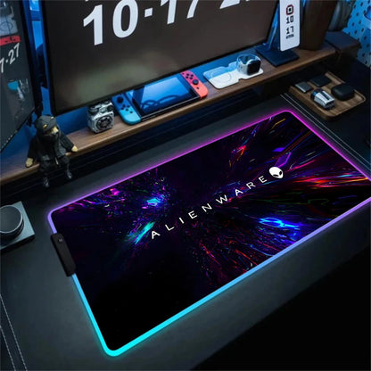 XXL Large PC Gamer Keyboard Desk Mat 900X400 RGB Alienware Gaming Mouse Pad LED Computer Accessories Tapis De Souris Mousepads