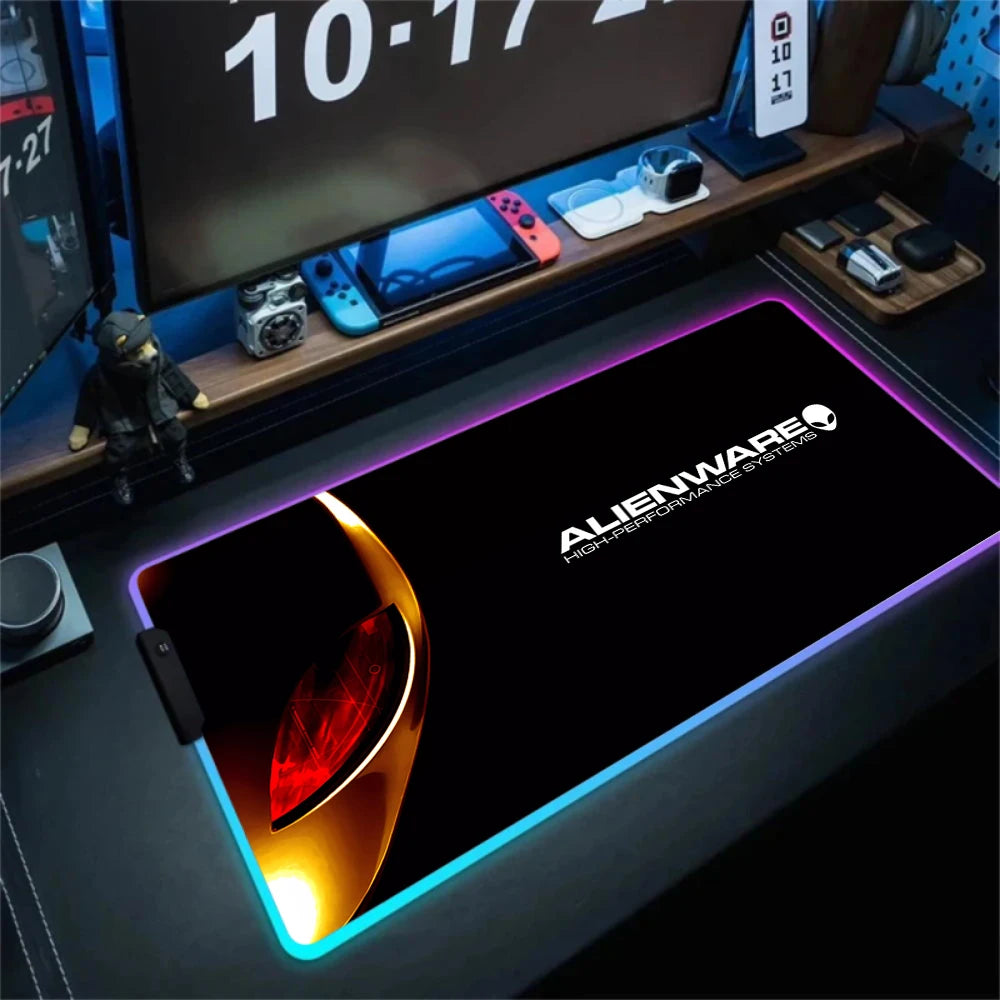 XXL Large PC Gamer Keyboard Desk Mat 900X400 RGB Alienware Gaming Mouse Pad LED Computer Accessories Tapis De Souris Mousepads