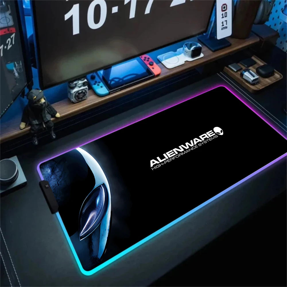 XXL Large PC Gamer Keyboard Desk Mat 900X400 RGB Alienware Gaming Mouse Pad LED Computer Accessories Tapis De Souris Mousepads