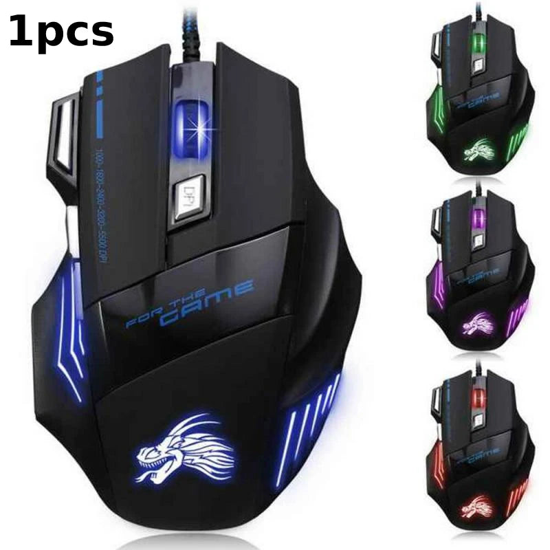 Souris Gaming Filaire RGB — 7 Boutons 5500 DPI