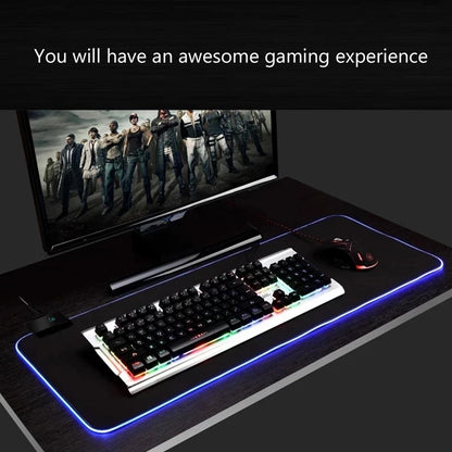 Tapis de Souris Gaming RGB LED — 8 Modes Lumineux, Imperméable, 4 Tailles