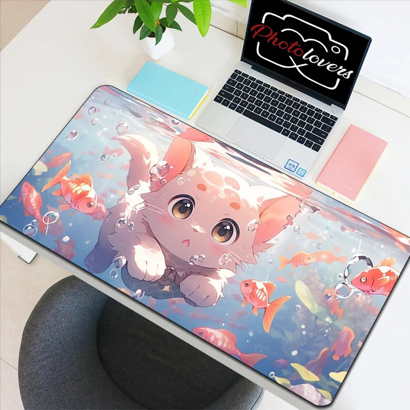 Tapis de Souris Gaming Anime Chat Kawaii — XXL, 19 Designs, 8 Tailles