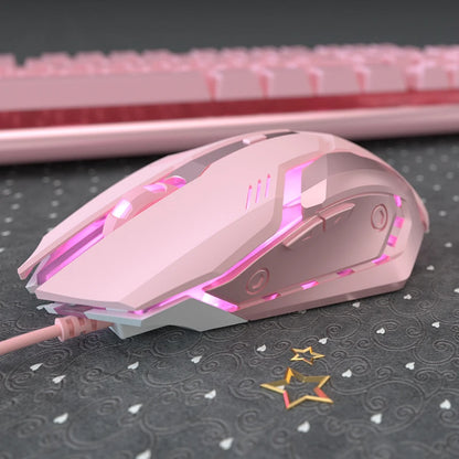 Souris Gaming Cute RGB — Design Kawaii, 6 Boutons Silencieux