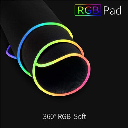 Tapis de Souris Gaming RGB LED — 8 Modes Lumineux, Imperméable, 4 Tailles