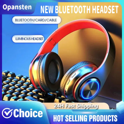 Casque Gaming Bluetooth Surround — Son HIFI, Lumières RGB, Micro, 4 Coloris