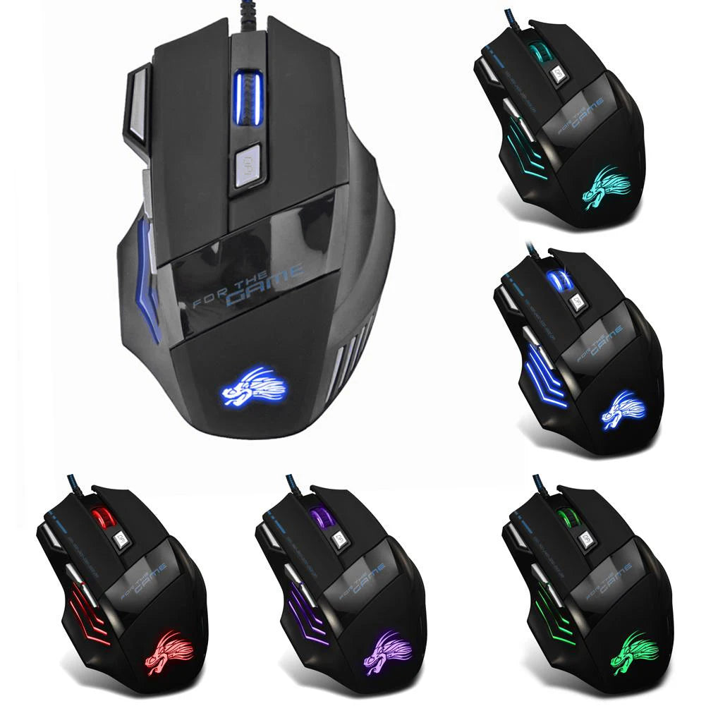 Souris Gaming Filaire RGB — 7 Boutons 5500 DPI