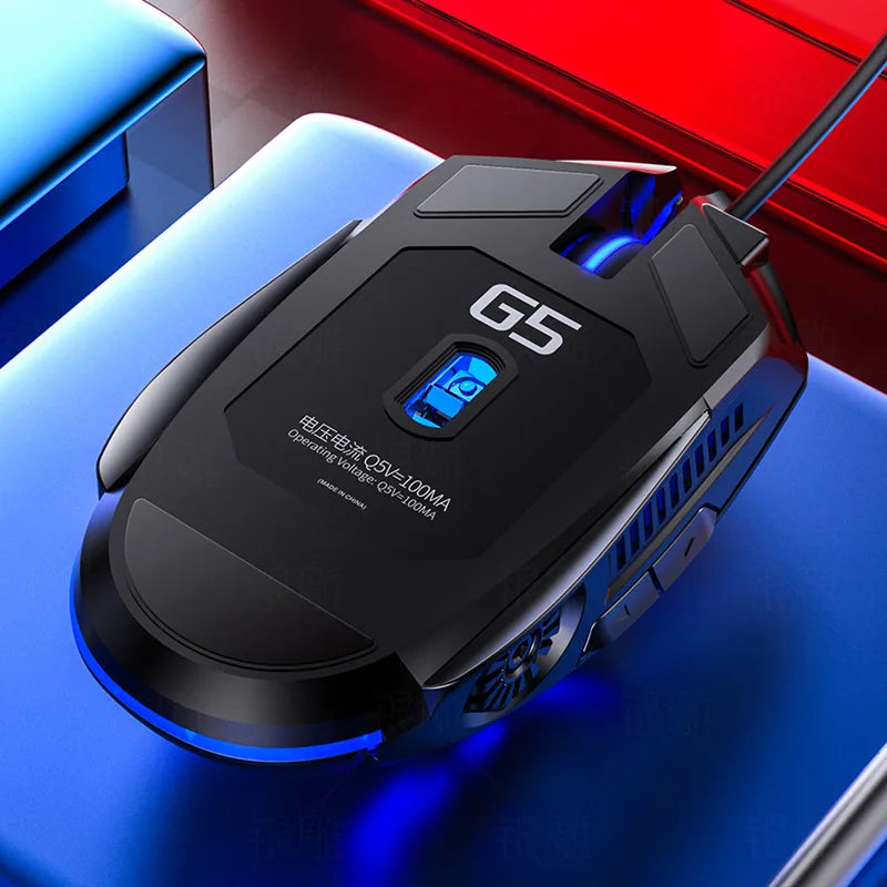 Souris Gaming G5 RGB — 6 Boutons Silencieux, 6 Coloris au Choix