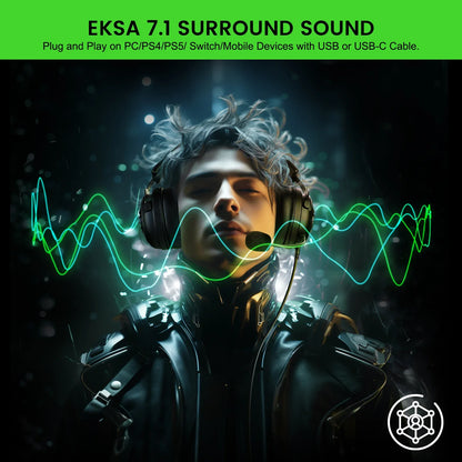 Casque Gaming Pro 7.1 Surround — Micro ENC, USB/Type-C/3.5mm, PS4/PS5/Xbox/PC