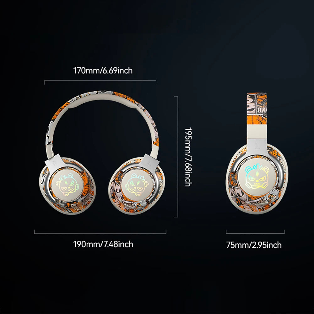 Casque Gaming Bluetooth 5.3 RGB — Sans Fil, Micro Anti-Bruit, 3 Coloris