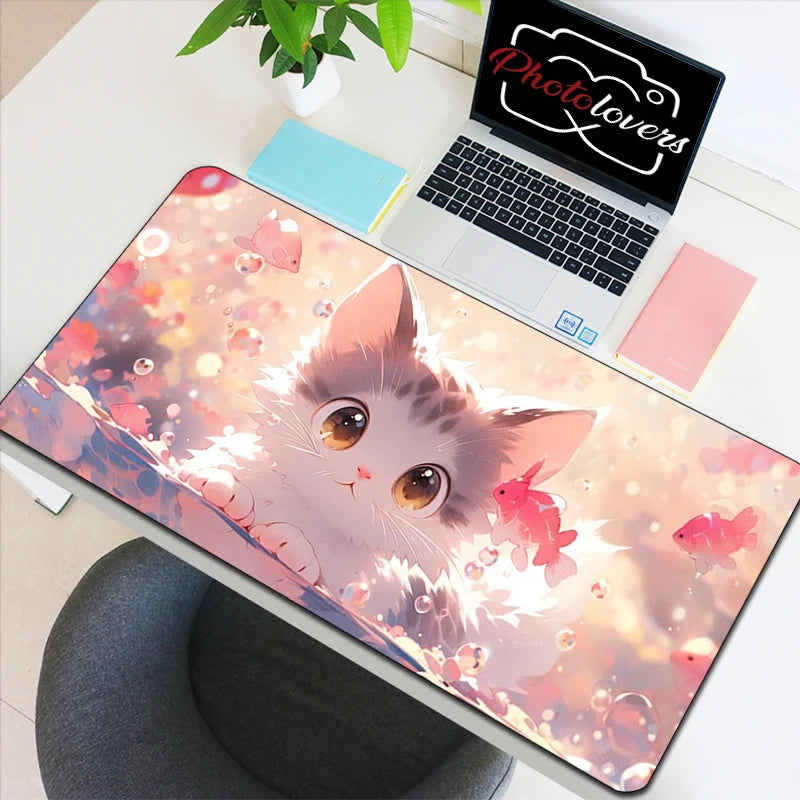 Tapis de Souris Gaming Anime Chat Kawaii — XXL, 19 Designs, 8 Tailles