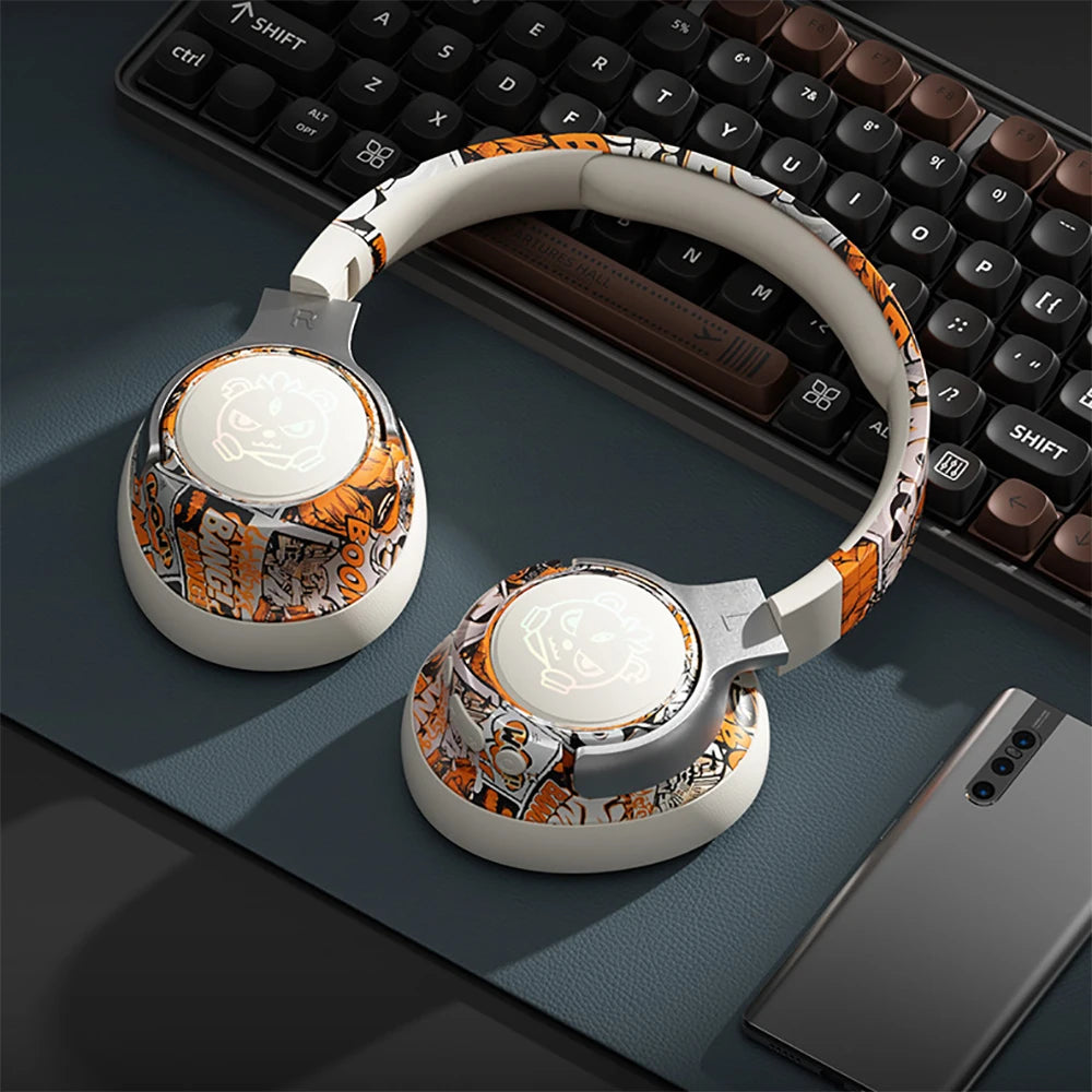 Casque Gaming Bluetooth 5.3 RGB — Sans Fil, Micro Anti-Bruit, 3 Coloris