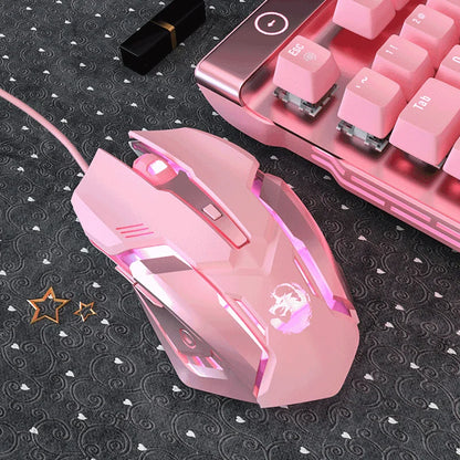 Souris Gaming Cute RGB — Design Kawaii, 6 Boutons Silencieux