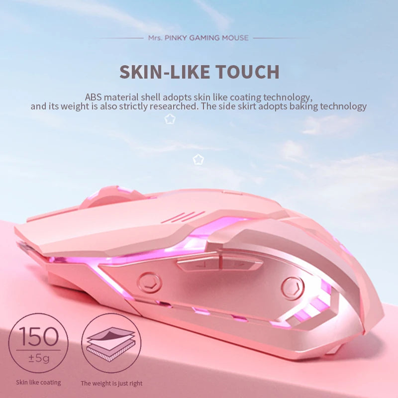Souris Gaming Cute RGB — Design Kawaii, 6 Boutons Silencieux