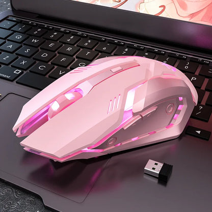 Souris Gaming Cute RGB — Design Kawaii, 6 Boutons Silencieux