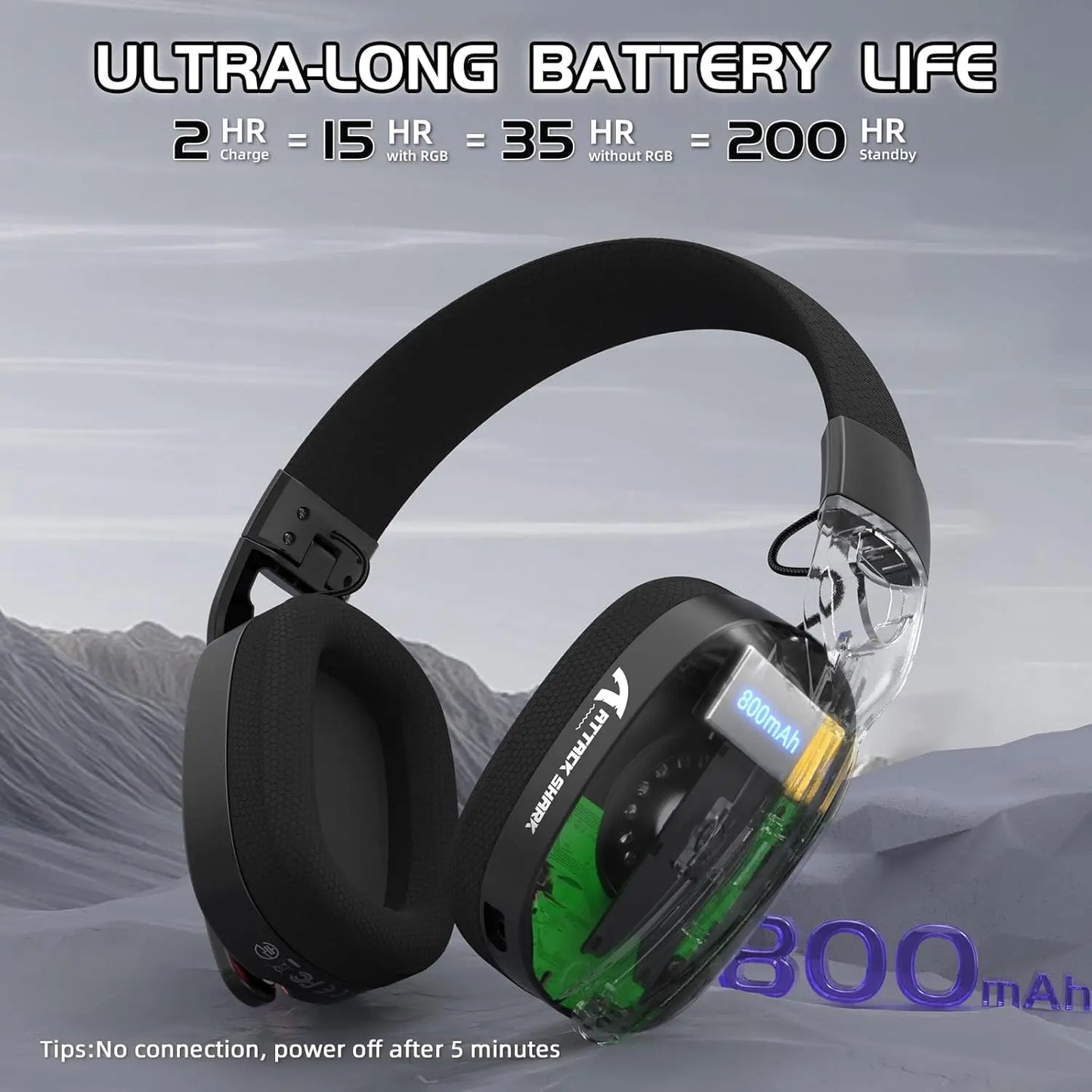 Casque Gaming ATTACK SHARK L90 — Sans Fil Ultra-Léger, 7.1 Surround, RGB, 35h