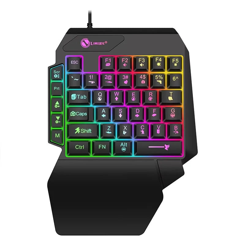 Clavier Gaming Une Main RGB — 35 Touches Compact GK103S