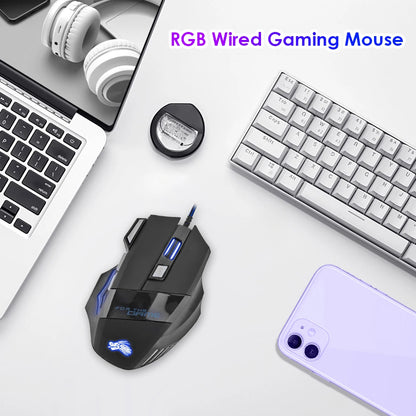 Souris Gaming Filaire RGB — 7 Boutons 5500 DPI