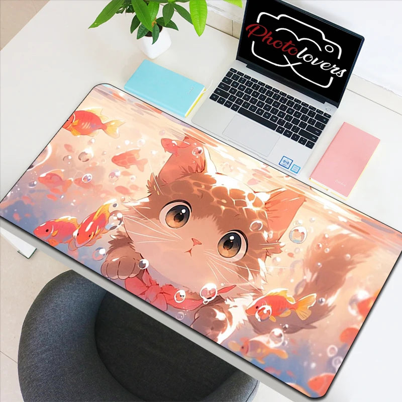 Tapis de Souris Gaming Anime Chat Kawaii — XXL, 19 Designs, 8 Tailles