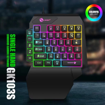 Clavier Gaming Une Main RGB — 35 Touches Compact GK103S