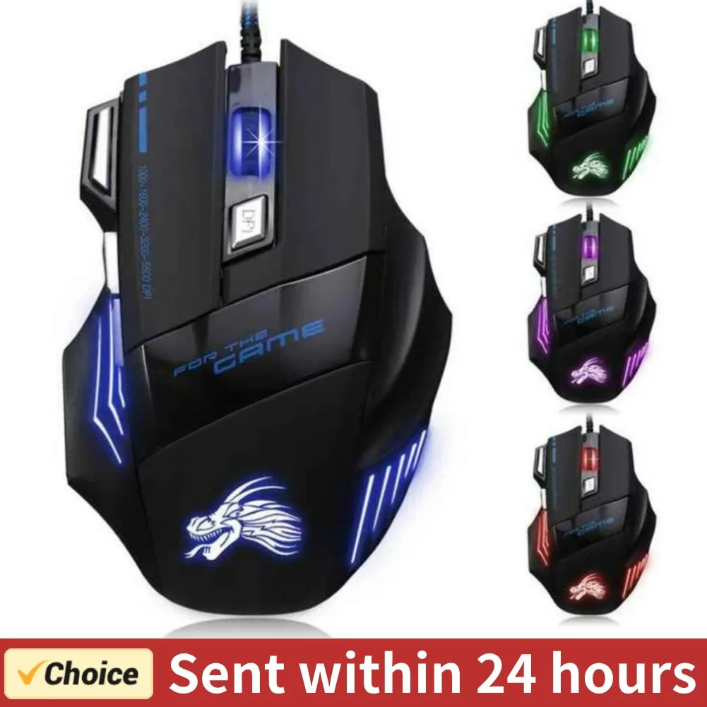 Souris Gaming Filaire RGB — 7 Boutons 5500 DPI