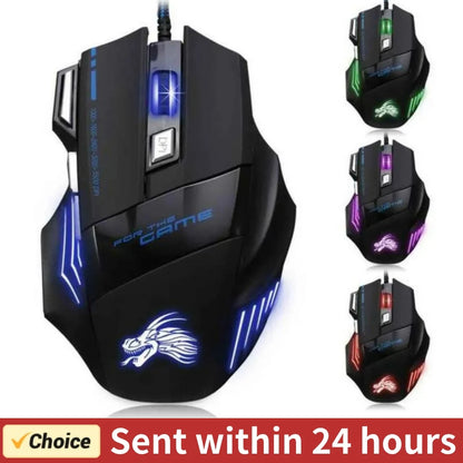 Souris Gaming Filaire RGB — 7 Boutons 5500 DPI