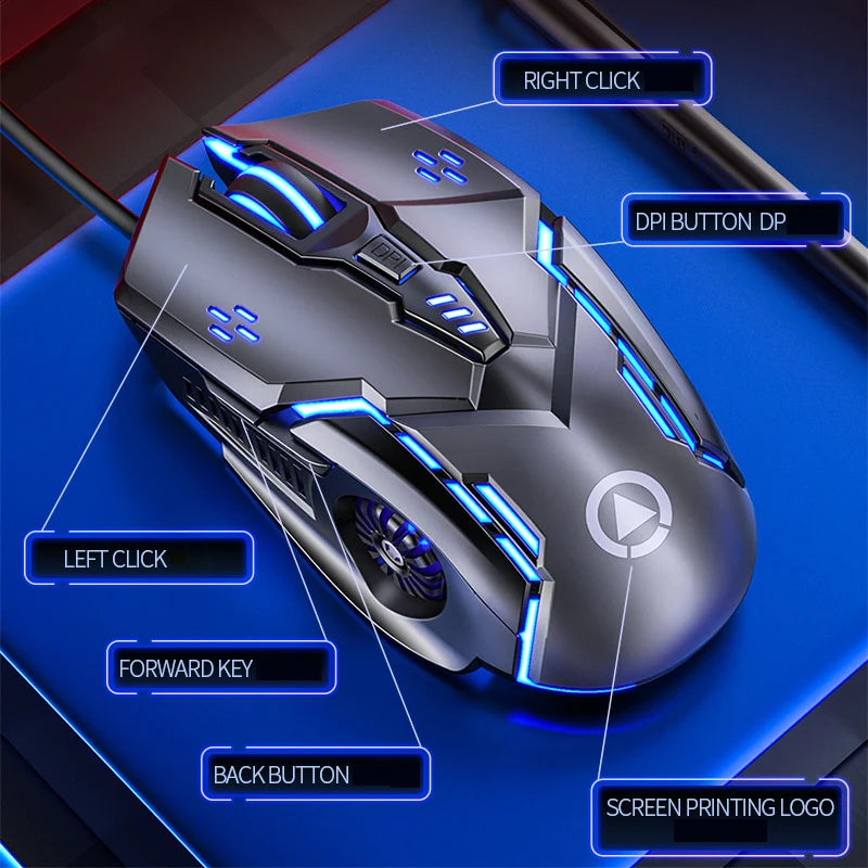 Souris Gaming G5 RGB — 6 Boutons Silencieux, 6 Coloris au Choix