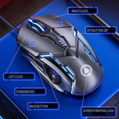 Souris Gaming G5 RGB — 6 Boutons Silencieux, 6 Coloris au Choix