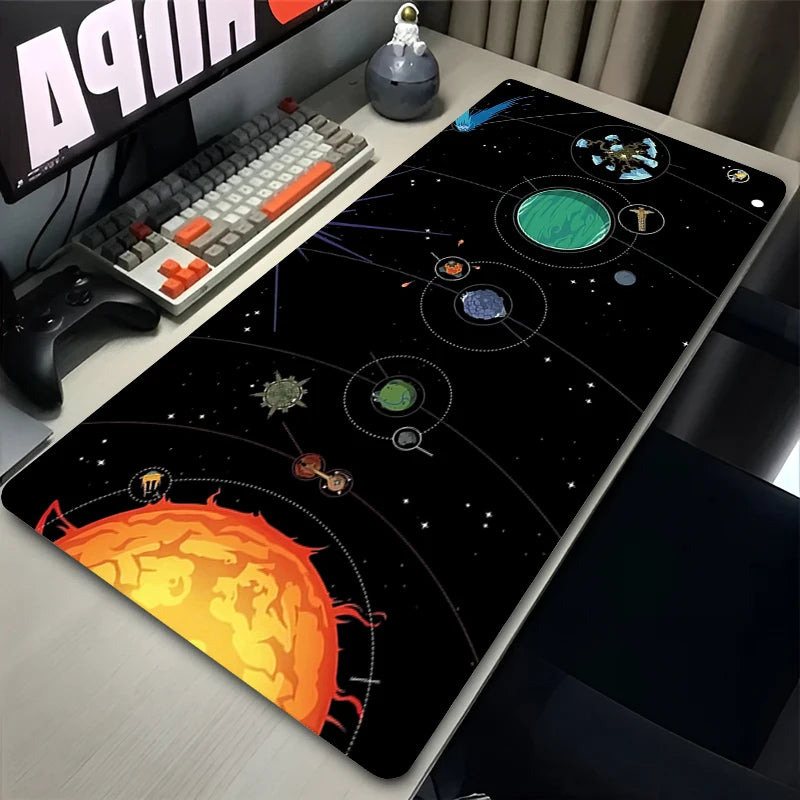 Tapis de Souris Gaming Anime Espace XXL — Système Solaire, 10 Designs, 5 Tailles