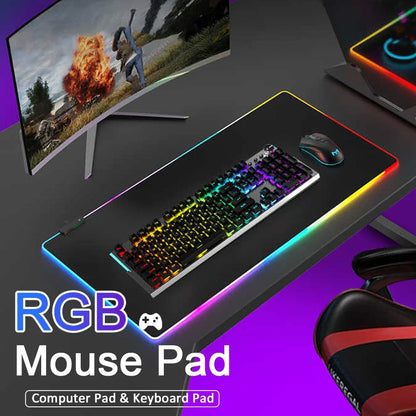 Tapis de Souris Gaming LED RGB — Imperméable, 8 Modes, 4 Tailles