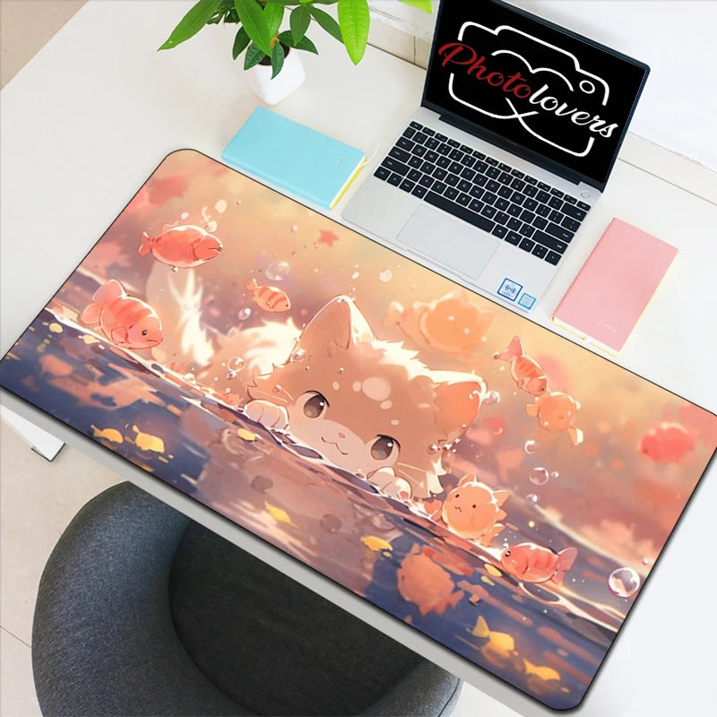 Tapis de Souris Gaming Anime Chat Kawaii — XXL, 19 Designs, 8 Tailles