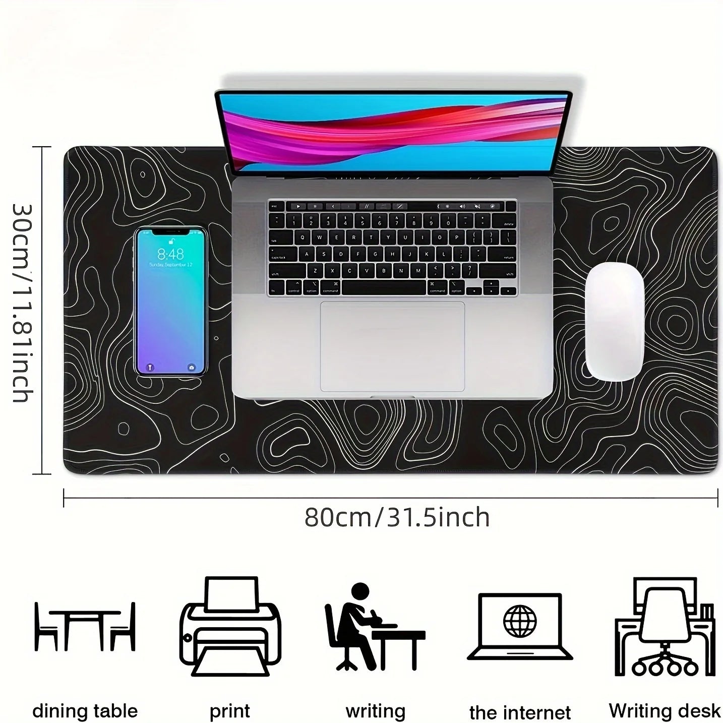 Tapis de Souris Gaming Large — Bords Cousu, Base Antidérapante, 5 Tailles