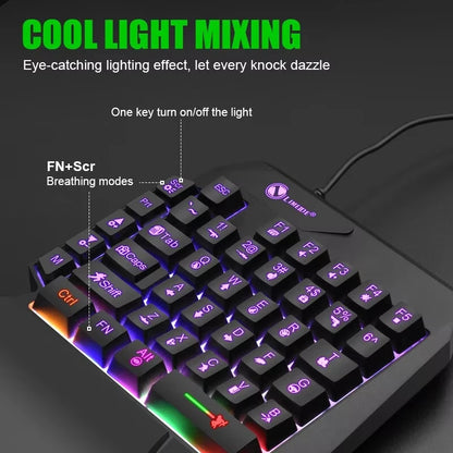 Clavier Gaming Une Main RGB — 35 Touches Compact GK103S