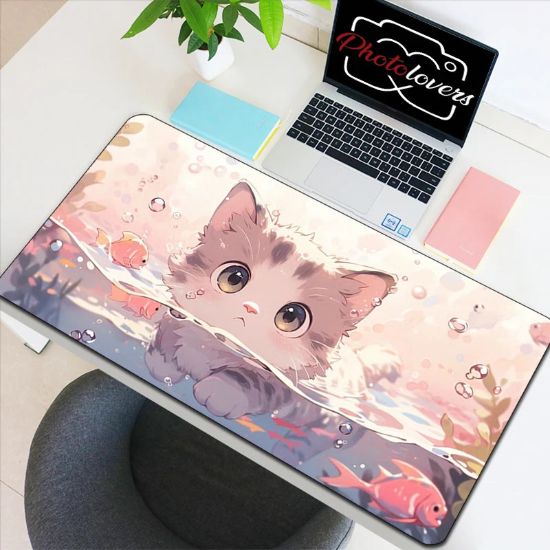 Tapis de Souris Gaming Anime Chat Kawaii — XXL, 19 Designs, 8 Tailles