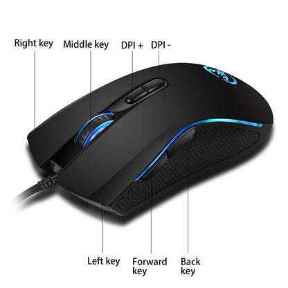 Souris Gaming Filaire LED — 7 Boutons 3200 DPI