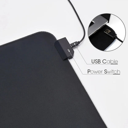 Tapis de Souris Gaming LED RGB — Imperméable, 8 Modes, 4 Tailles