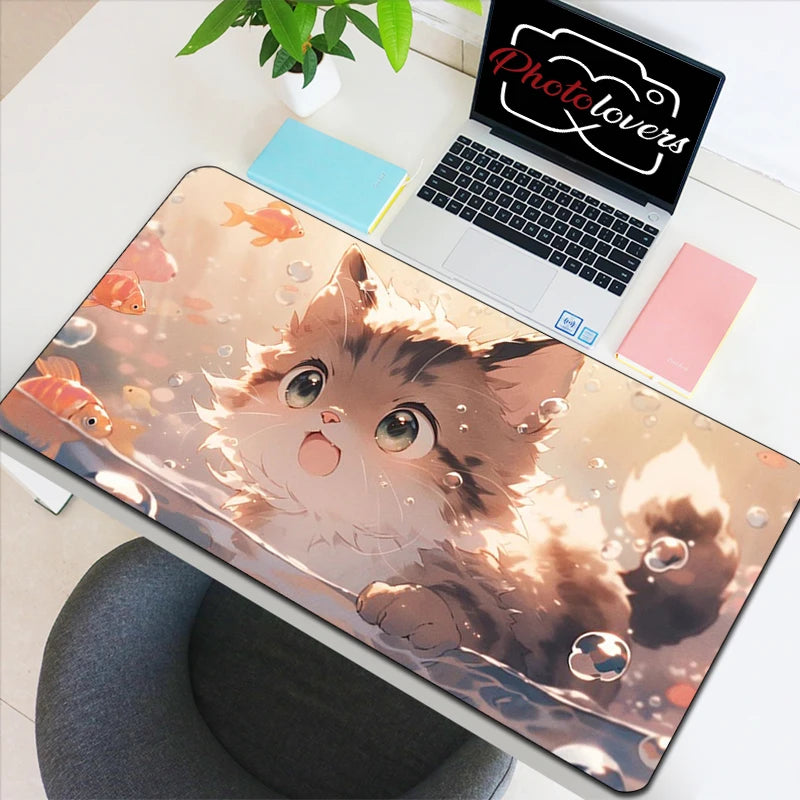 Tapis de Souris Gaming Anime Chat Kawaii — XXL, 19 Designs, 8 Tailles