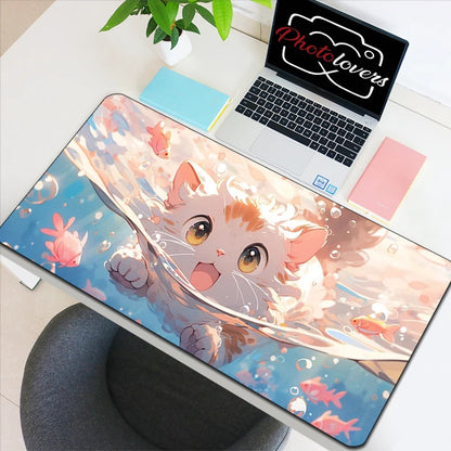 Tapis de Souris Gaming Anime Chat Kawaii — XXL, 19 Designs, 8 Tailles