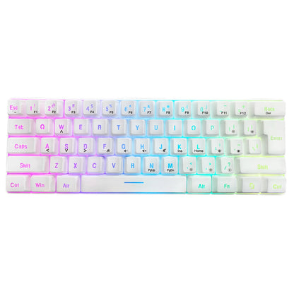 Teclado RGB Gamer 60% Keyboards Ergonomic Mini Pc White Computer Keyboard Portable Backlit Usb Wired Black Clavier Ordinateur