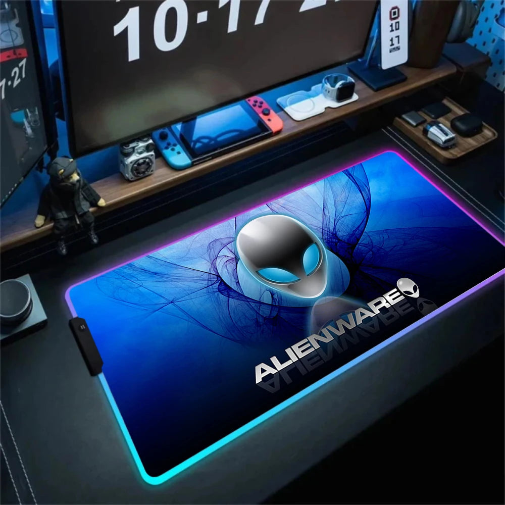 XXL Large PC Gamer Keyboard Desk Mat 900X400 RGB Alienware Gaming Mouse Pad LED Computer Accessories Tapis De Souris Mousepads