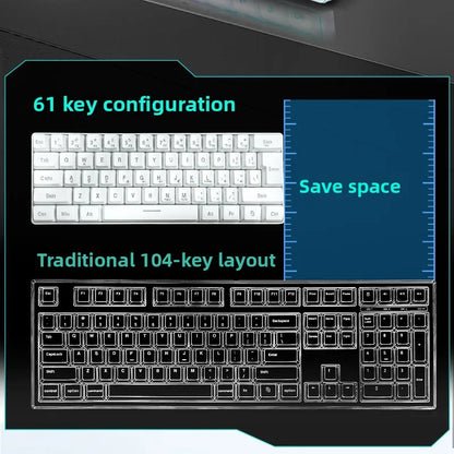Teclado RGB Gamer 60% Keyboards Ergonomic Mini Pc White Computer Keyboard Portable Backlit Usb Wired Black Clavier Ordinateur